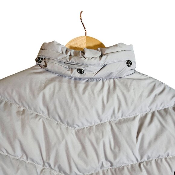 J.Crew Women’s Gray Puffer Jacket Hooded Med Quiet Luxury Streetwear Après-Ski - Picture 6 of 16